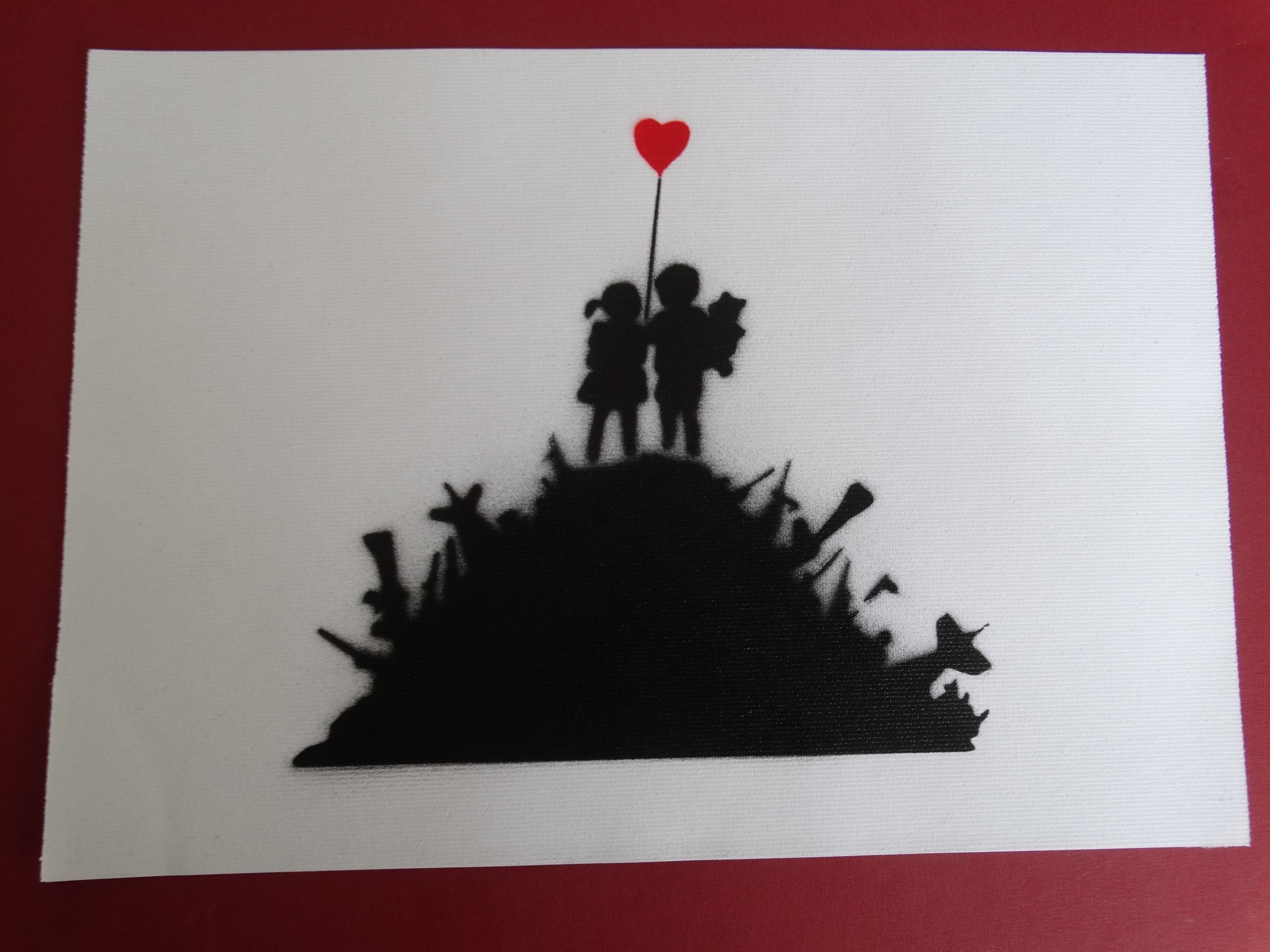 BANKSY Banksy, Spray Paint Stencil on Canvas Original Dismaland