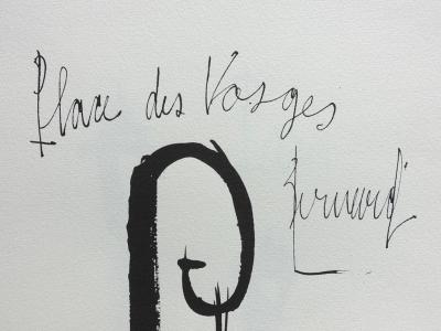 Bernard BUFFET (d’après) : Paris- Place de Vosges, 1961  - Gravure signée 2