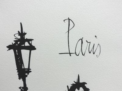 Bernard BUFFET : Paris les reverbères  - DESSIN à l’encre de chine signé #1961 2