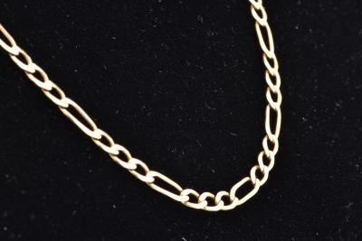 Beau collier homme en or jaune 18 carats (750 millièmes) - Chaine en mailles alternées 1/3.Fermoir mousqueton. 2