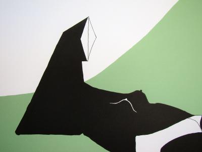Lynn Russell CHADWICK - Reclining Figure on Green Wave, 1971 - Lithographie originale signée et numérotée 2