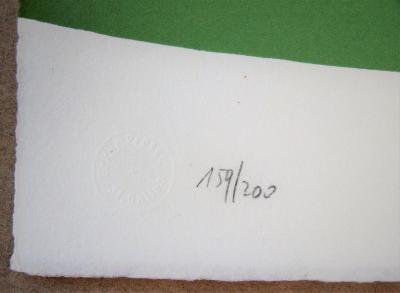 Lynn Russell CHADWICK - Reclining Figure on Green Wave, 1971 - Lithographie originale signée et numérotée 2