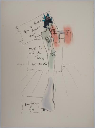 Jean COCTEAU - Vin de France - Lithographie Signée 2