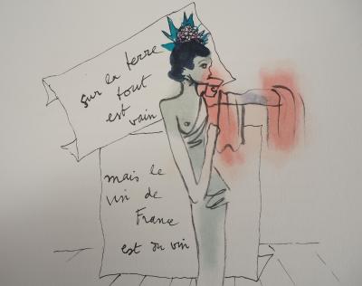 Jean COCTEAU - Vin de France, Lithographie Signée 2