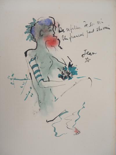 Jean Cocteau Ephèbe 1952 Lithograph And Stencil Post - 