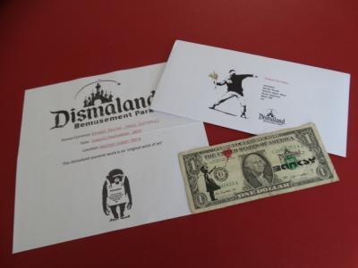 Banksy, billet de Dismaland , graffiti original 2