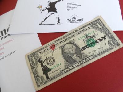 Banksy, billet de Dismaland , graffiti original 2