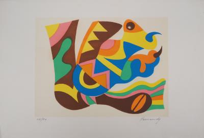 Mariano Hernandez : Hommage à Miro - Lithographie originale signée 2