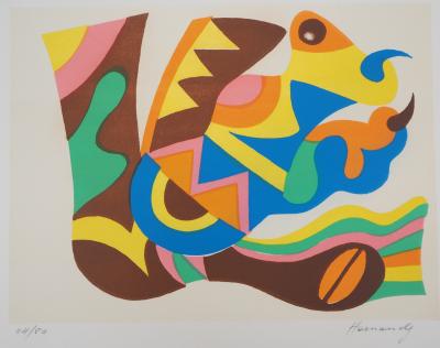 Mariano Hernandez : Hommage à Miro - Lithographie originale signée 2