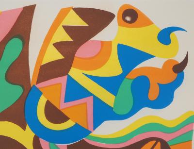 Mariano Hernandez : Hommage à Miro - Lithographie originale signée 2