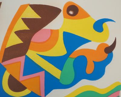 Mariano Hernandez : Hommage à Miro - Lithographie originale signée 2