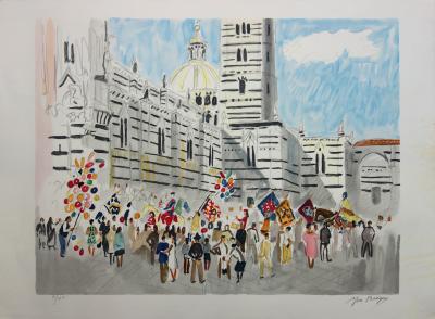 Yves BRAYER : Palio de Sienne - Lithographie originale signée /125ex 2