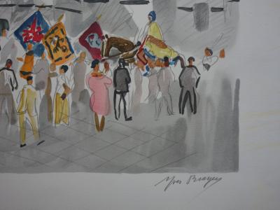 Yves BRAYER : Palio de Sienne - Lithographie originale signée /125ex 2
