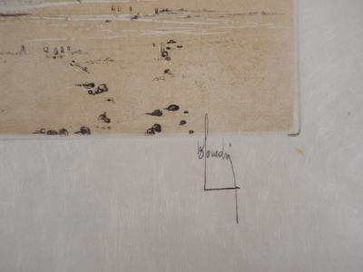 Bernard LOUEDIN : Le massif de la plage - Gravure Originale Signée 2