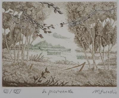 Michel PARADIS : Vue du bois - Gravure Originale Signée 2