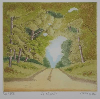 Michel PARADIS : Le chemin - Gravure Originale Signée 2