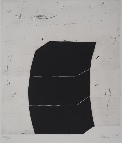 Francesc POL : Rectangle noir - Gravure Originale Signée 2