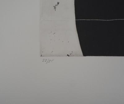 Francesc POL : Rectangle noir - Gravure Originale Signée 2