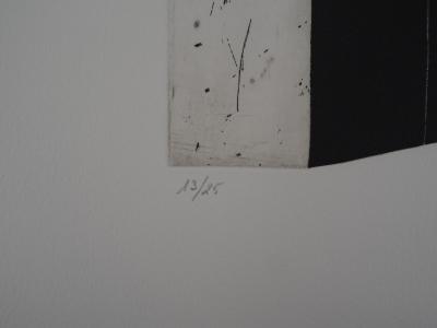 Francesc POL : Composition noire et blanche - Gravure Originale Signée 2