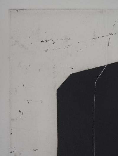 Francesc POL : Composition noire et blanche - Gravure Originale Signée 2