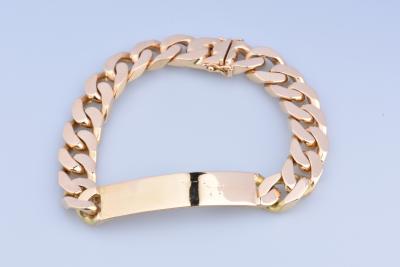 Grand bracelet d’identité en or jaune 18 carats (750 millièmes) 2