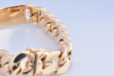 Grand bracelet d’identité en or jaune 18 carats (750 millièmes) 2
