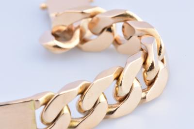 Grand bracelet d’identité en or jaune 18 carats (750 millièmes) 2