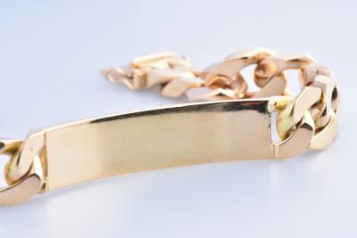 Grand bracelet d’identité en or jaune 18 carats (750 millièmes) 2