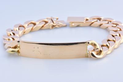 Grand bracelet d’identité en or jaune 18 carats (750 millièmes) 2