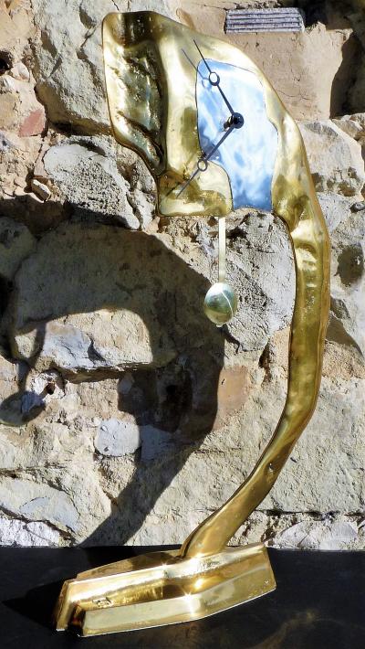 David Marshall (60cm/5kg)-Sculpture-Bronze-Horloge-Pendule-Cachet Artiste-1980 2
