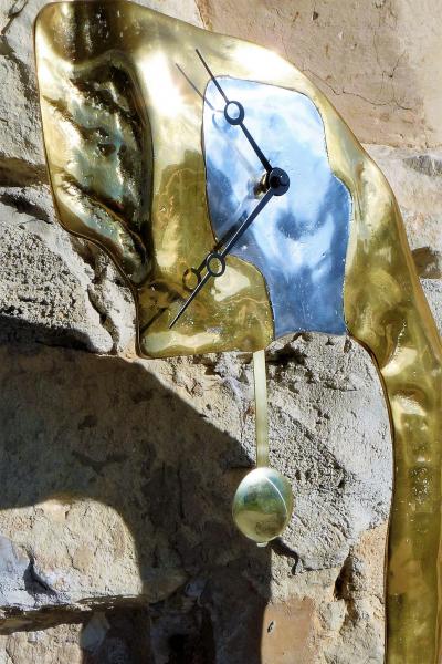 David Marshall (60cm/5kg)-Sculpture-Bronze-Horloge-Pendule-Cachet Artiste-1980 2