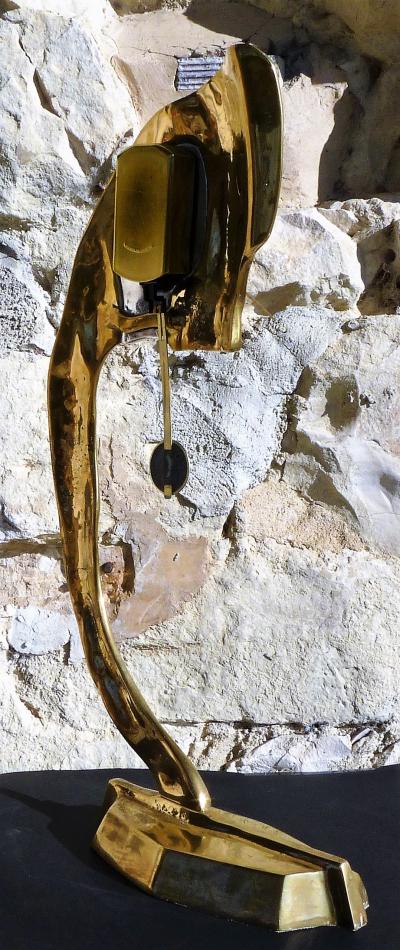 David Marshall (60cm/5kg)-Sculpture-Bronze-Horloge-Pendule-Cachet Artiste-1980 2