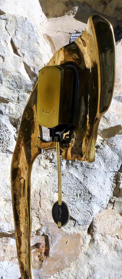 David Marshall (60cm/5kg)-Sculpture-Bronze-Horloge-Pendule-Cachet Artiste-1980 2