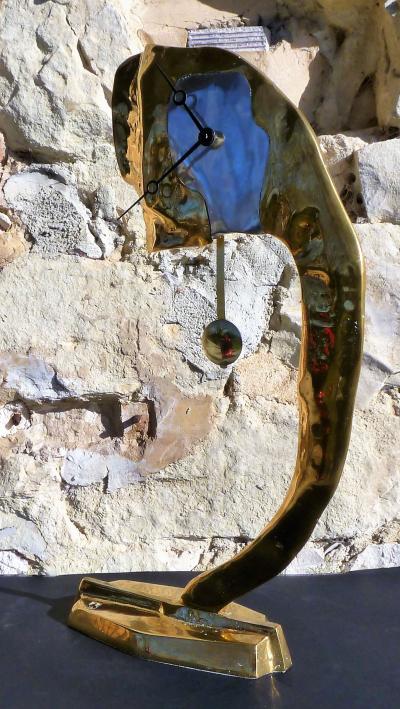 David Marshall (60cm/5kg)-Sculpture-Bronze-Horloge-Pendule-Cachet Artiste-1980 2