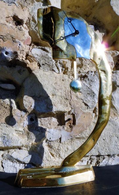 David Marshall (60cm/5kg)-Sculpture-Bronze-Horloge-Pendule-Cachet Artiste-1980 2