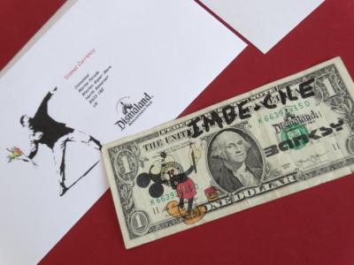 Banksy, Billet de  Dismaland, graffiti original 2