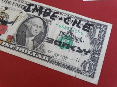 Banksy, Billet de  Dismaland, graffiti original 2