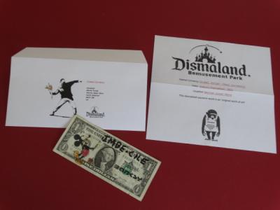 Banksy, Billet de  Dismaland, graffiti original 2