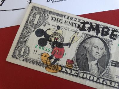 Banksy, Billet de  Dismaland, graffiti original 2