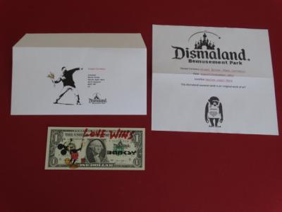Banksy, Billet de  Dismaland, graffiti original 2
