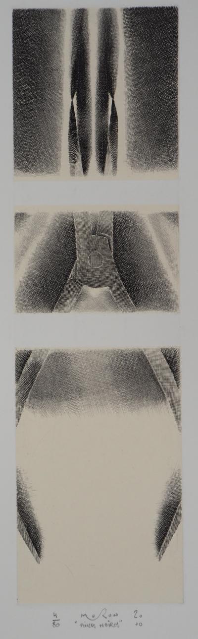 Jacques MURON : Pinces noires - Gravure Originale Signée 2