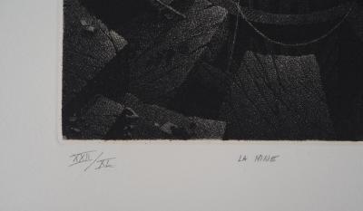 Gérard TRIGNAC : La mine - Gravure Originale Signée 2