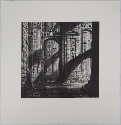 Gérard TRIGNAC : La cité des marais - Gravure Originale Signée 2