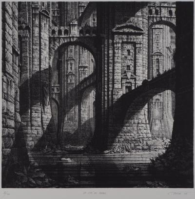 Gérard TRIGNAC : La cité des marais - Gravure Originale Signée 2