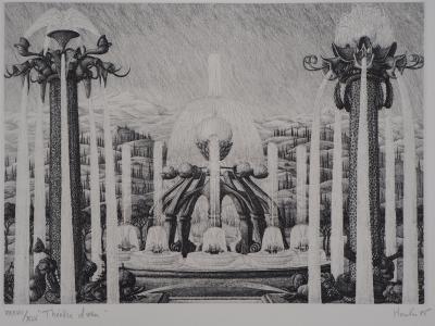 François HOUTIN : Théâtre d’eau, Gravure originale signée 2