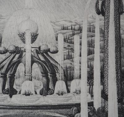 François HOUTIN : Théâtre d’eau, Gravure originale signée 2