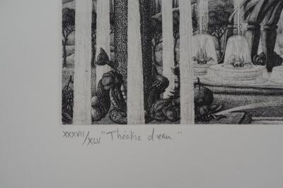 François HOUTIN : Théâtre d’eau, Gravure originale signée 2