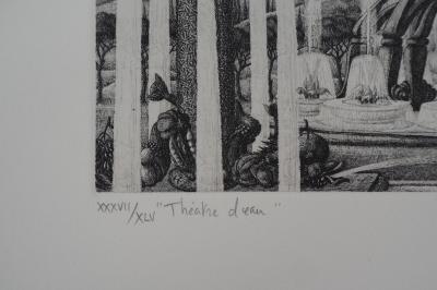 François HOUTIN : Théâtre d’eau - Gravure Originale Signée 2