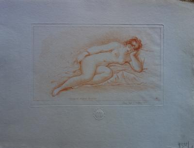 François BOUCHER (d’après) - Femme nue couchée - Gravure 2