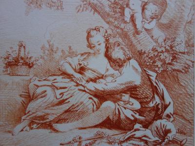 François BOUCHER (d’après) : Couple amoureux - Gravure 2